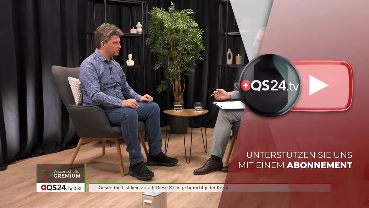 Interviewstudio mit Experten über die Grundlagen von Gesundheit und körperliche Voraussetzungen