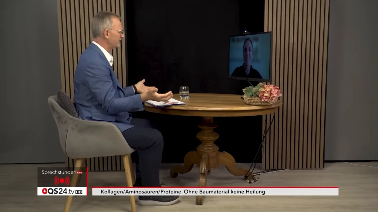 Bioaktive Peptide, Proteine und Gesundheit - Interview mit Marc Warnecke, Arzt und ehemaliger Schwimmweltmeister 5 Moderator Alexander Glogg bedankt sich bei Marc Warnecke