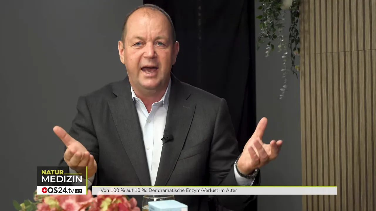 Ab 40 Jahren geht es abwärts - Interview mit Dr. med. Helmut Münch, Leiter der Enzymforschungsgesellschaft 2 Grafik: Enzymkonzentration sinkt mit zunehmendem Alter