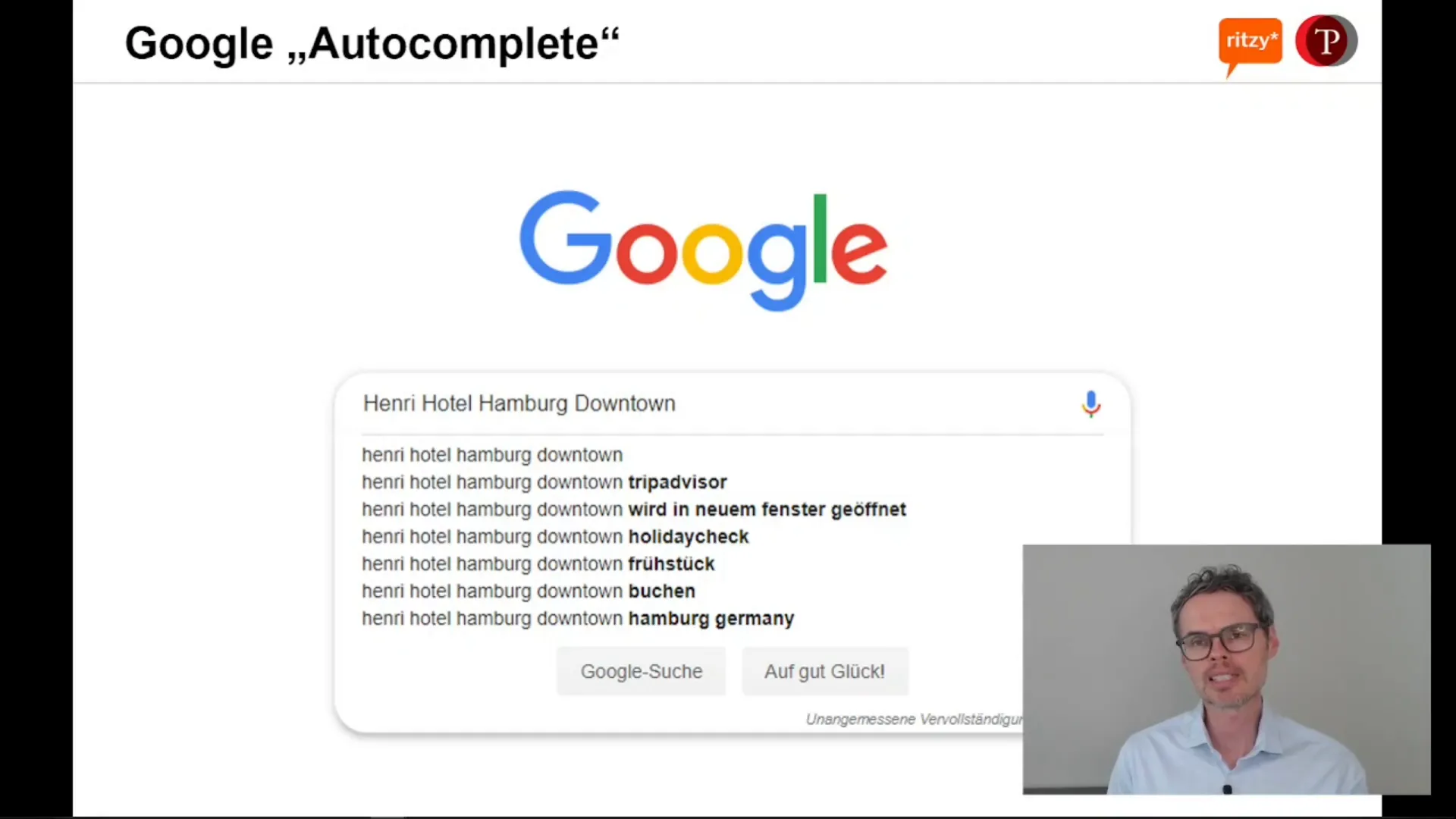 Google Autocomplete und Vorschläge für Hotelnamen