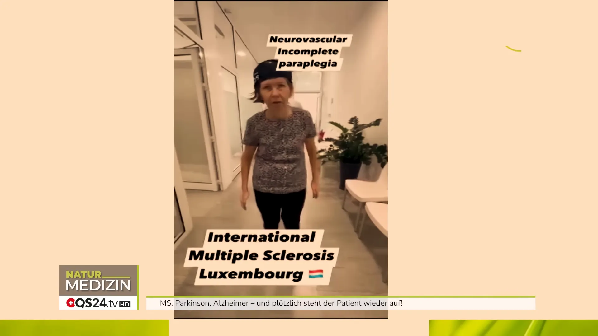 Neuromodulation und neue Hoffnung für MS, Parkinson und Alzheimer. Ein Interview mit Dr. med. Ralf Heinrich, Leiter THERA Praxisklinik 1 Patientin macht erste Gehversuche unter Therapie