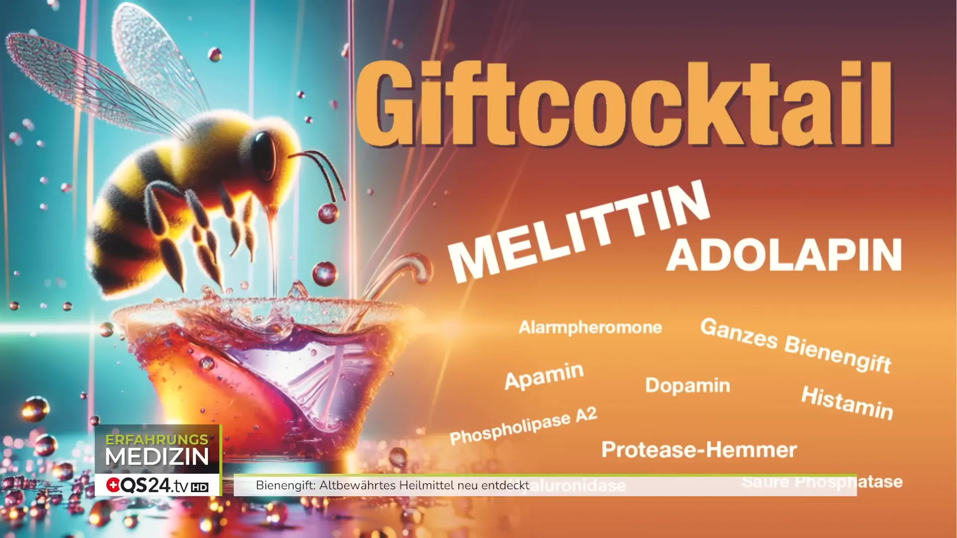 Darstellung der Wirkstoffkomponenten des Bienengifts