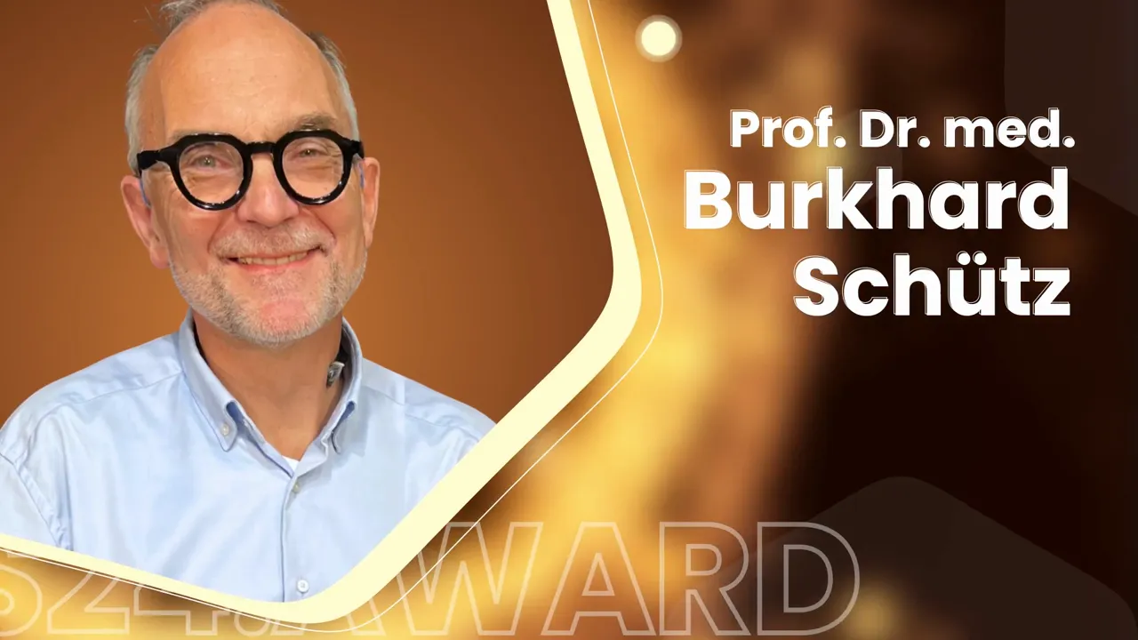 Klare Intro‑Grafik mit Porträt und Namenseinblendung