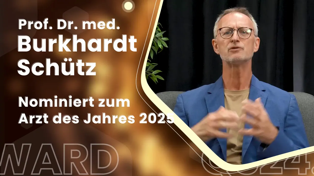 Interviewaufnahme des Nominierten gestikulierend während der Erklärung