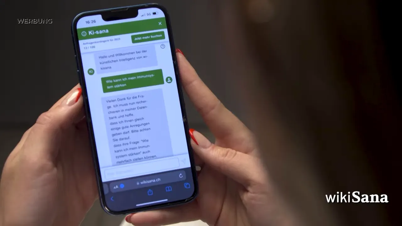 Ein Hinweis auf KI-gestützte Antworten durch wikiSana im Beitrag