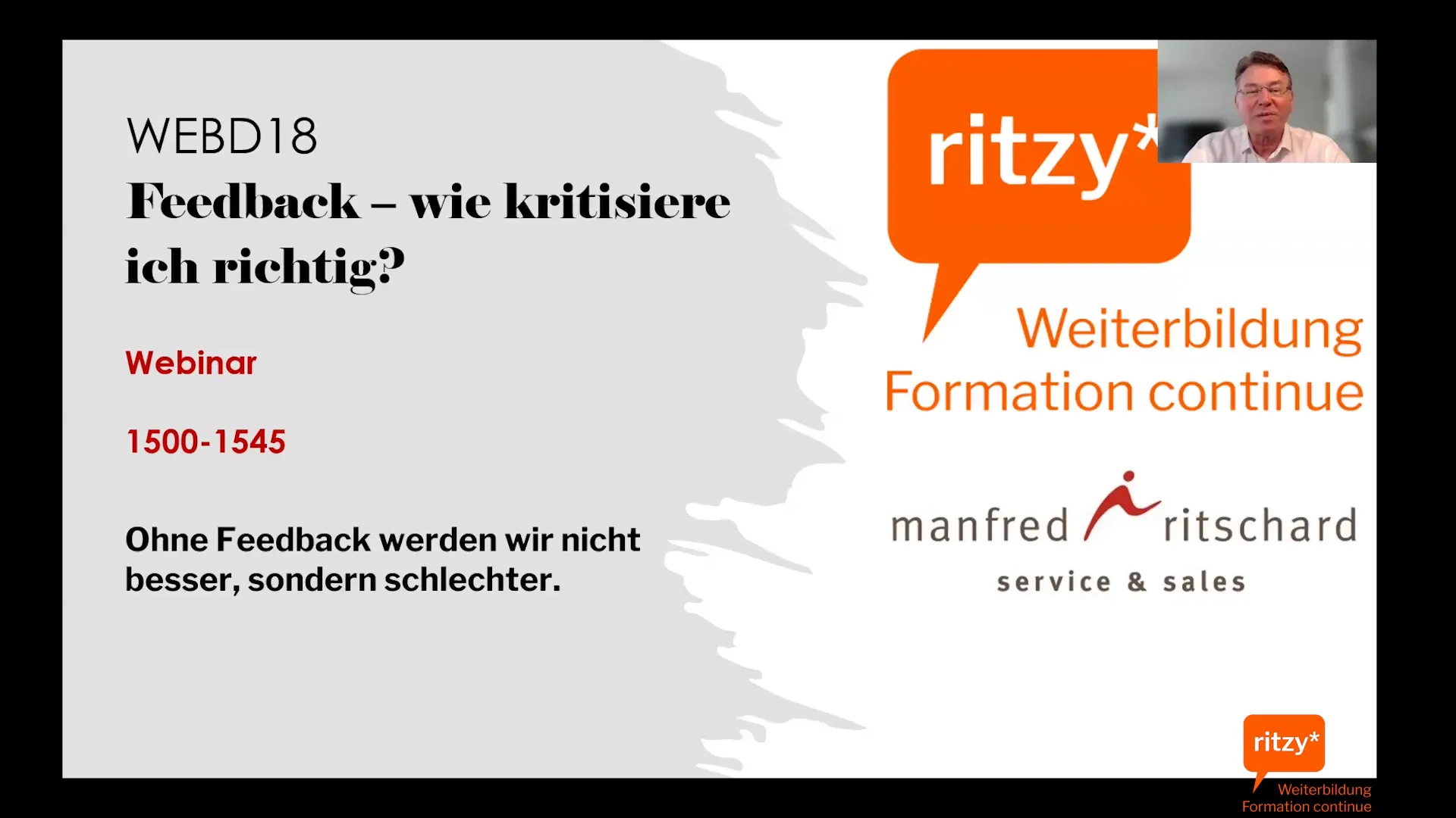 Manfred Richards begrüßt zum Webinar