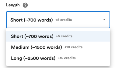 Blog length option