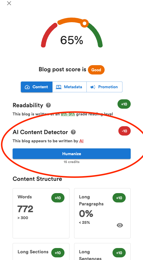 AI content detector and humanizer