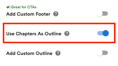 Chapters as outline option