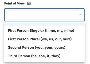 Point of view options