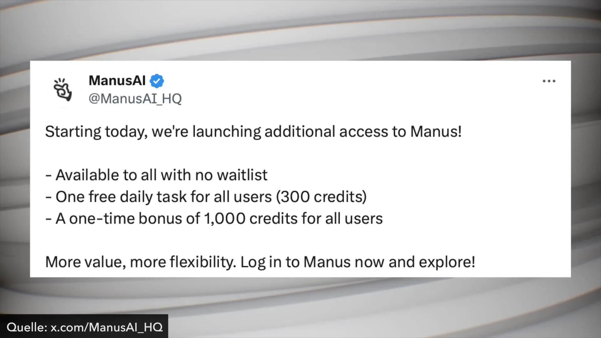 Manus KI-Agent jetzt kostenlos und ohne Warteliste verfügbar