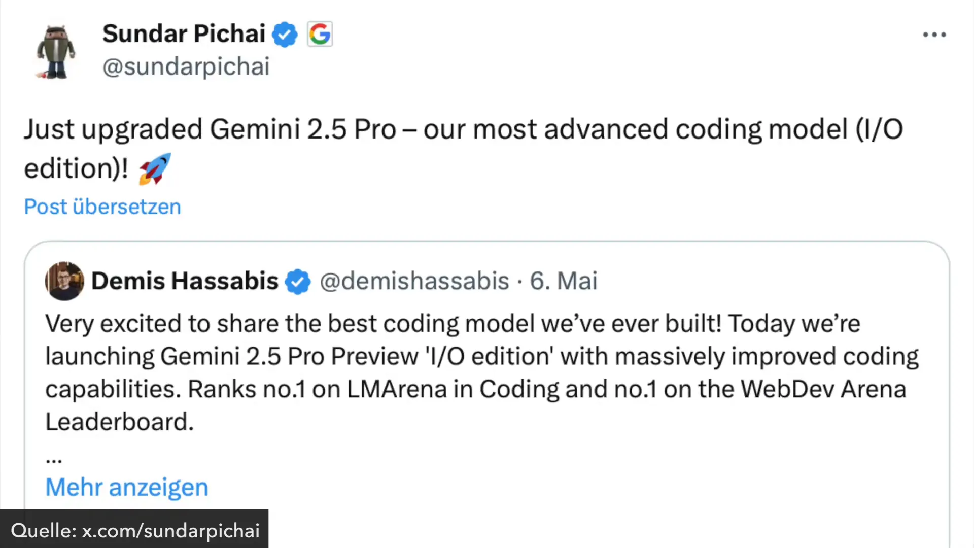 Google Gemini 2.5 Pro Modell in Aktion