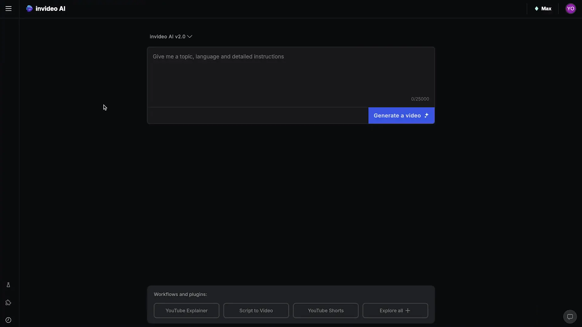 InVideo AI Interface