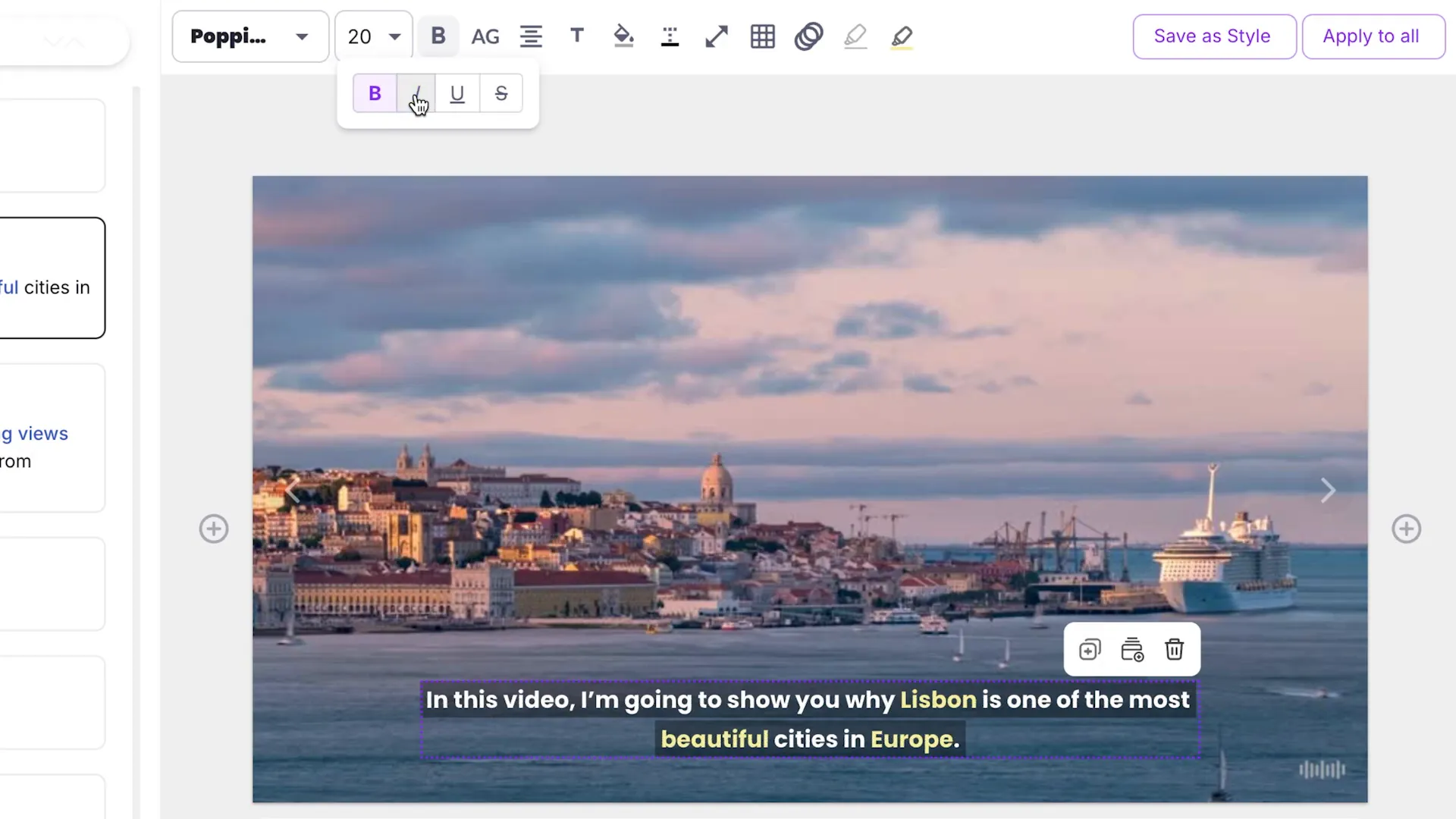 Customizing Subtitles in Pictory AI