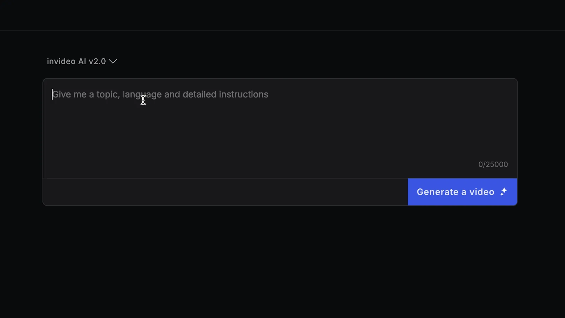 Entering a Prompt in InVideo AI