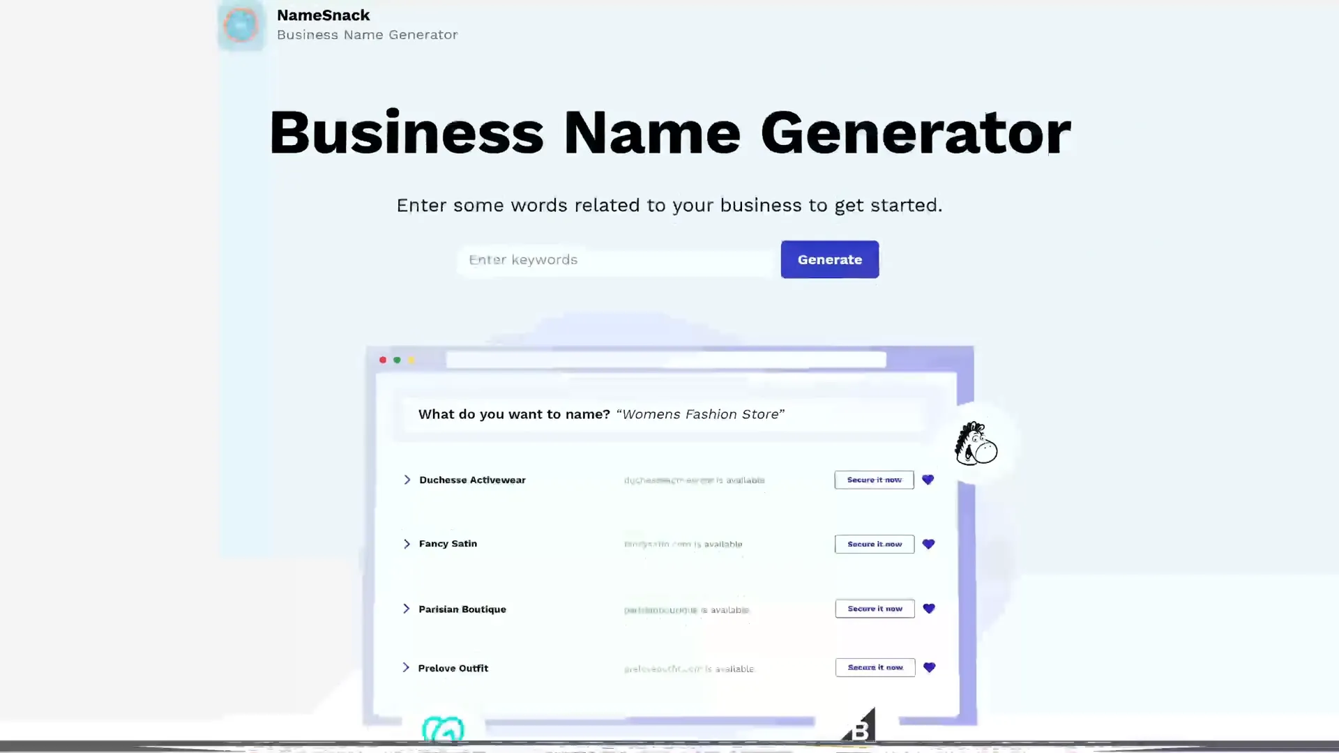 NameSnack business name generator