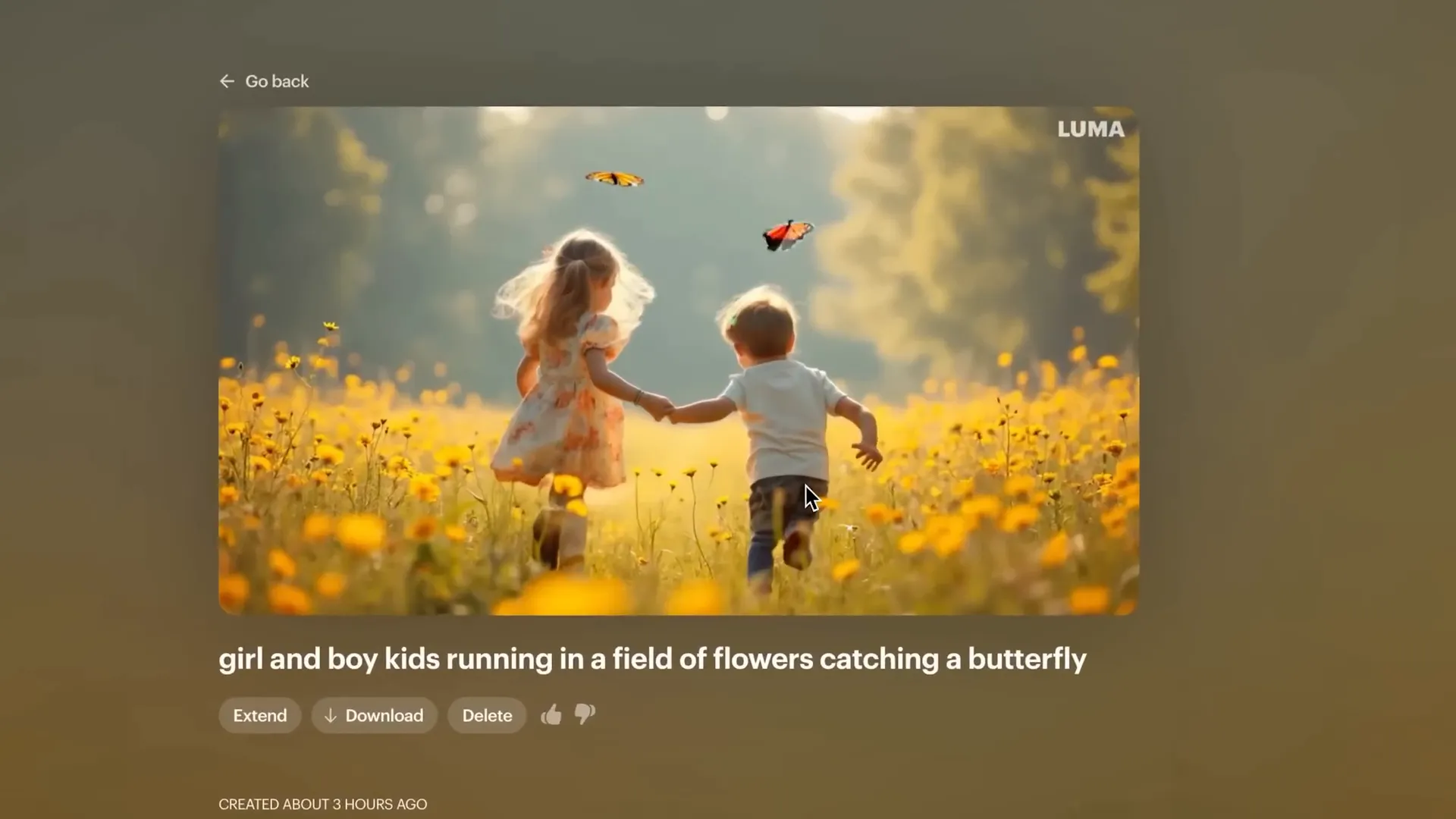 Generated video of a boy and girl running