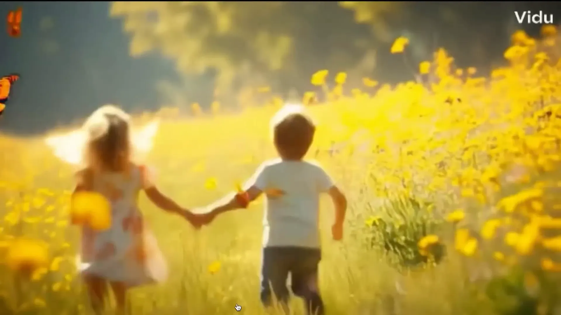 Generated video of a cinematic shot with children