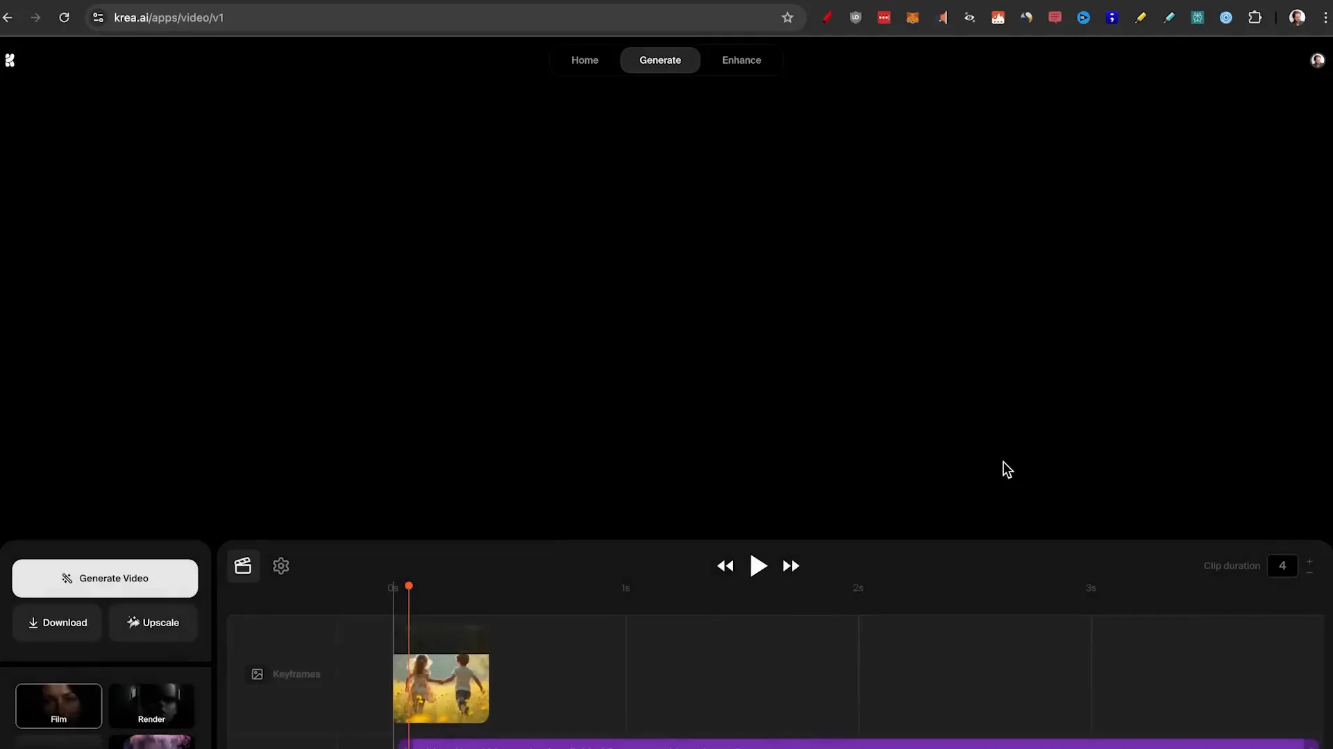 Using Kriya AI to generate dynamic videos