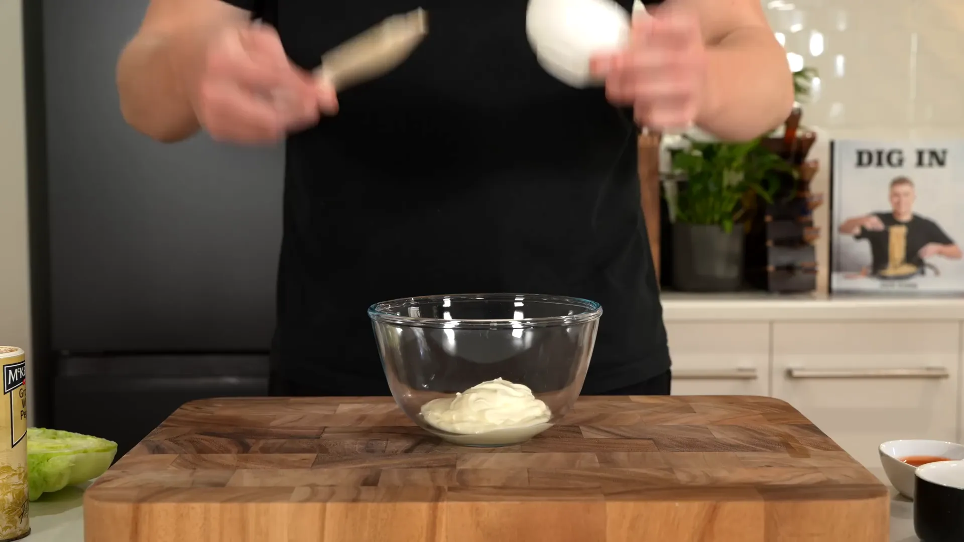 Making the spicy sauce