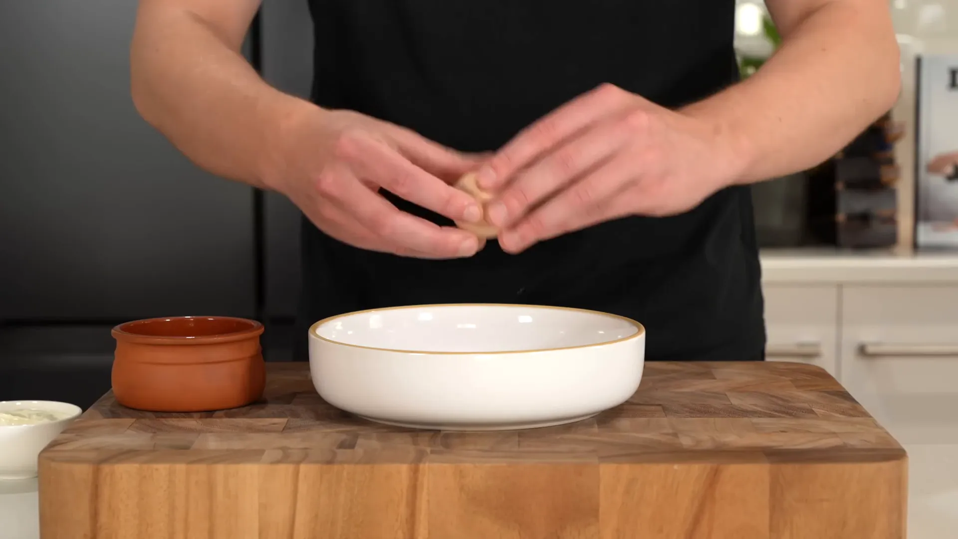 Whisking eggs for egg wash