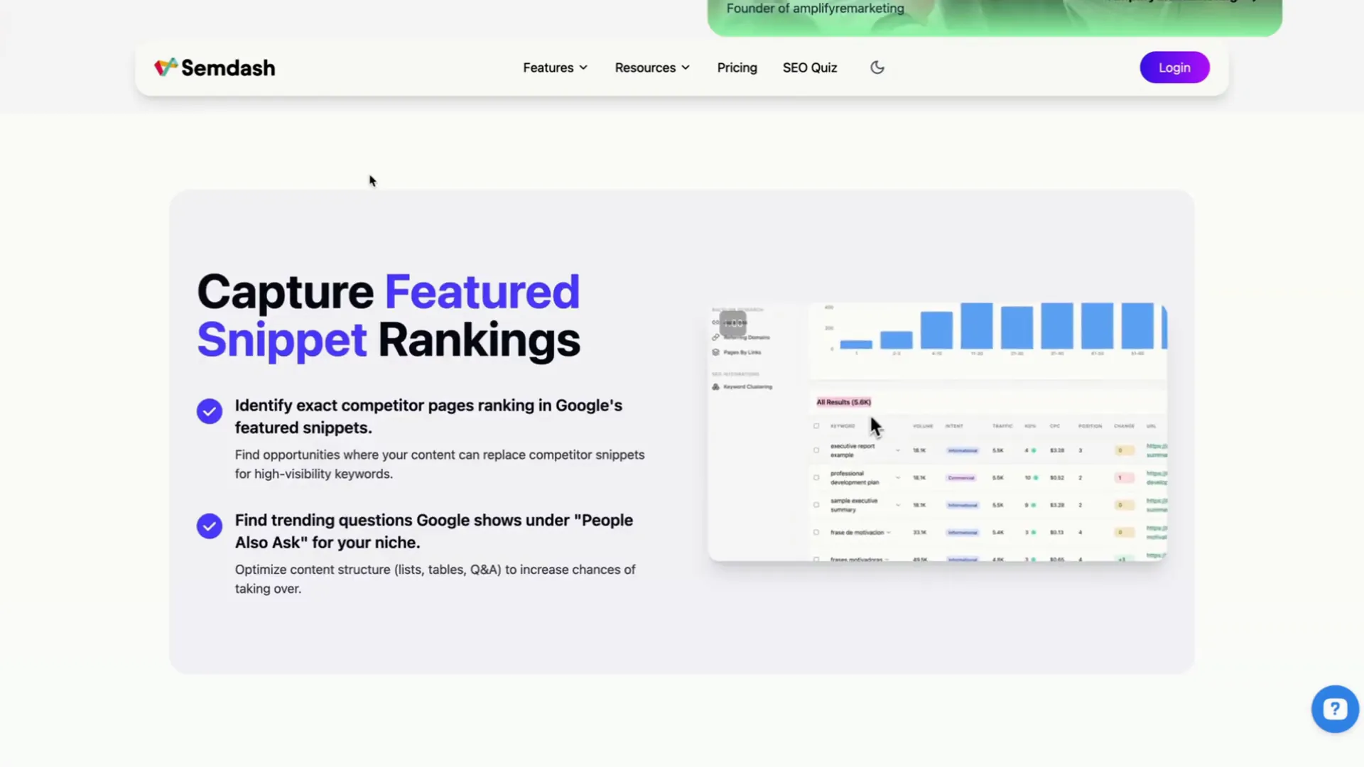 SEMDASH featured snippet rankings feature review on Get MASH NOW with Adam Ace Spencer
