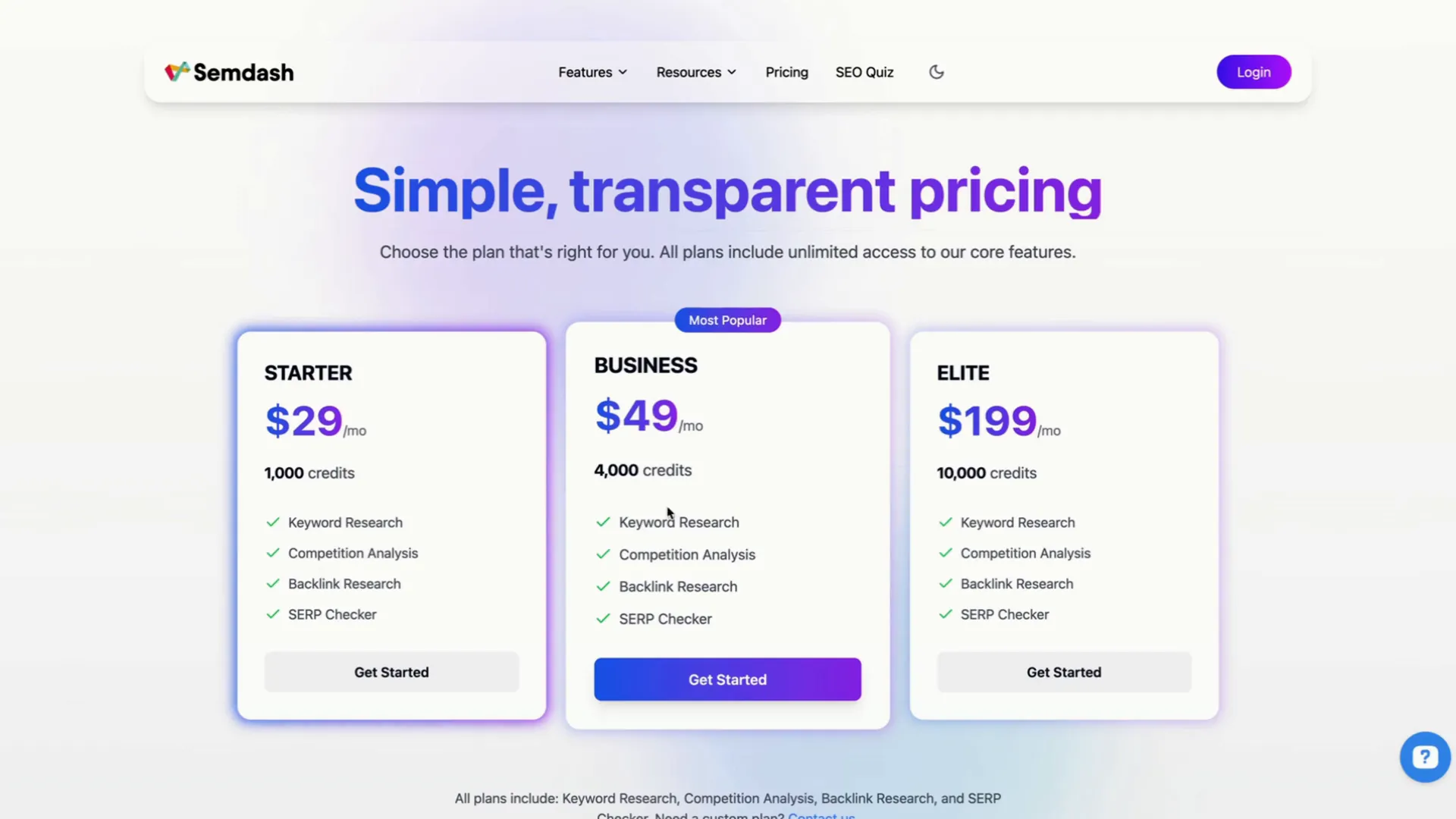 Semdash SEO tool pricing seen on Get MASH Now