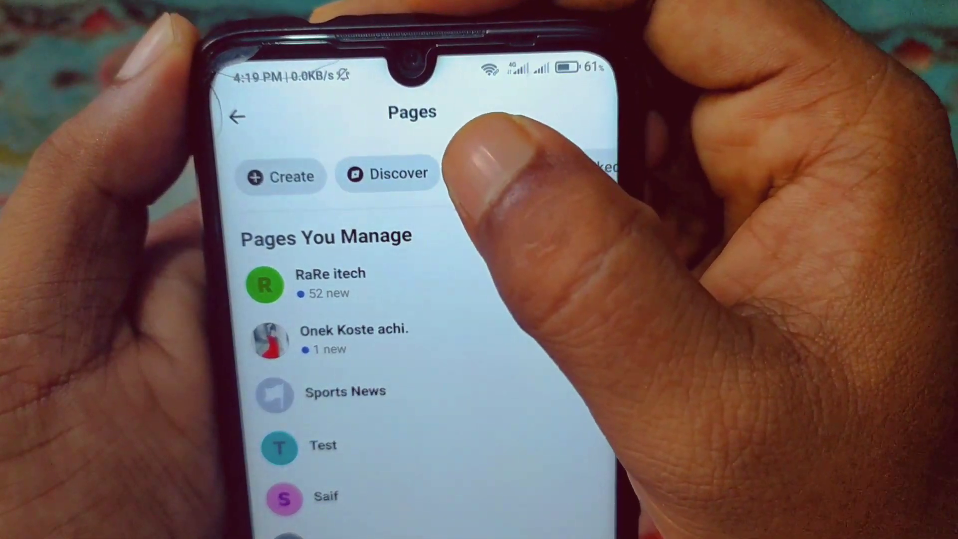 Creating New Facebook Page Screenshot