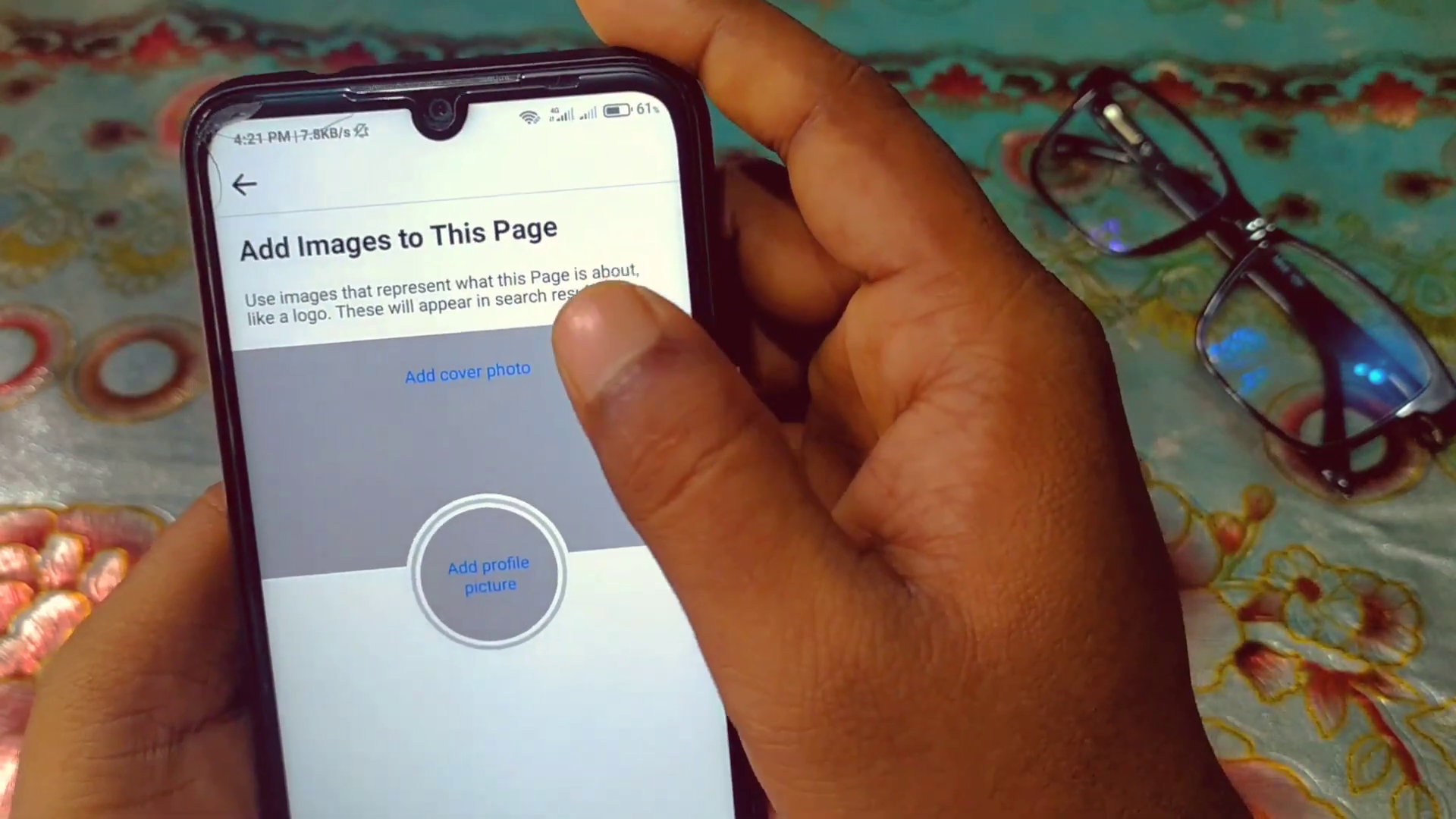 Adding Cover Photo Screenshot