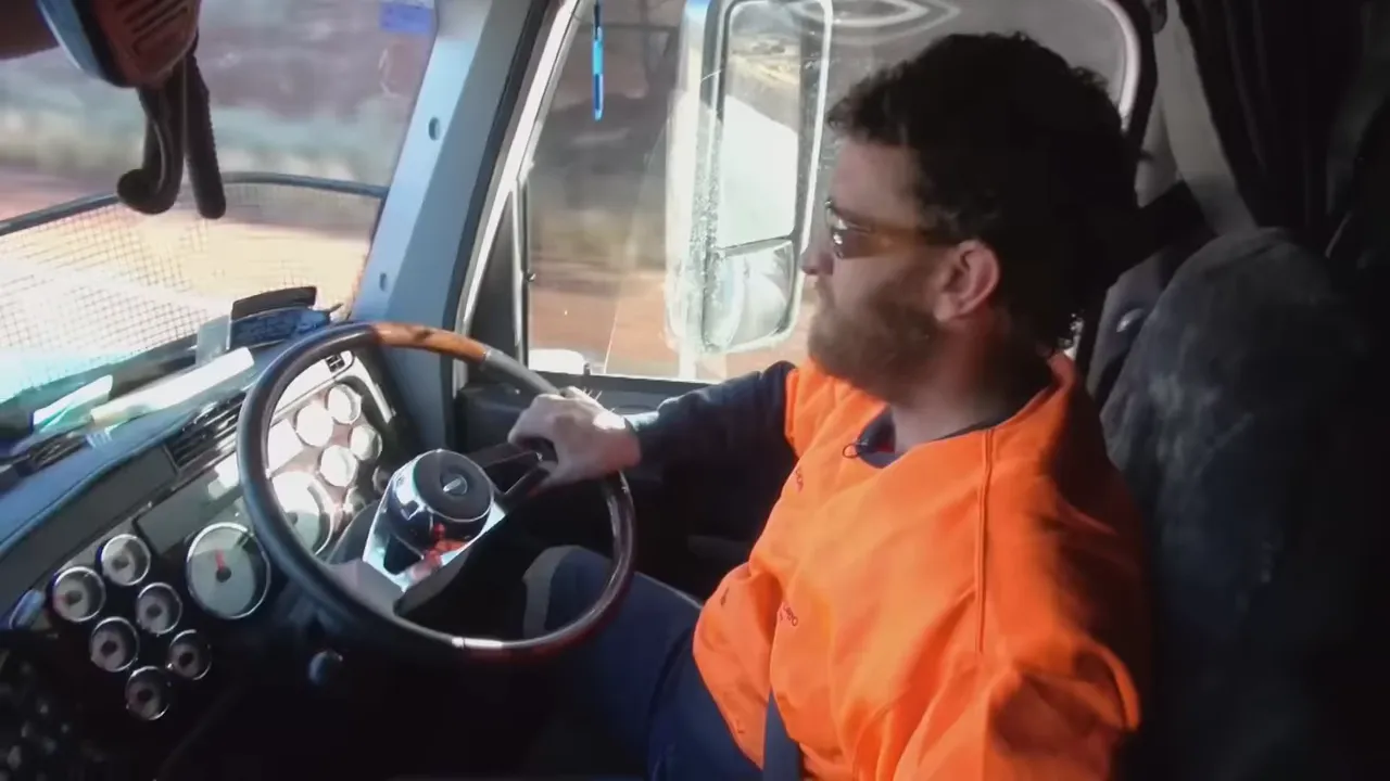 Dion in cab before departure