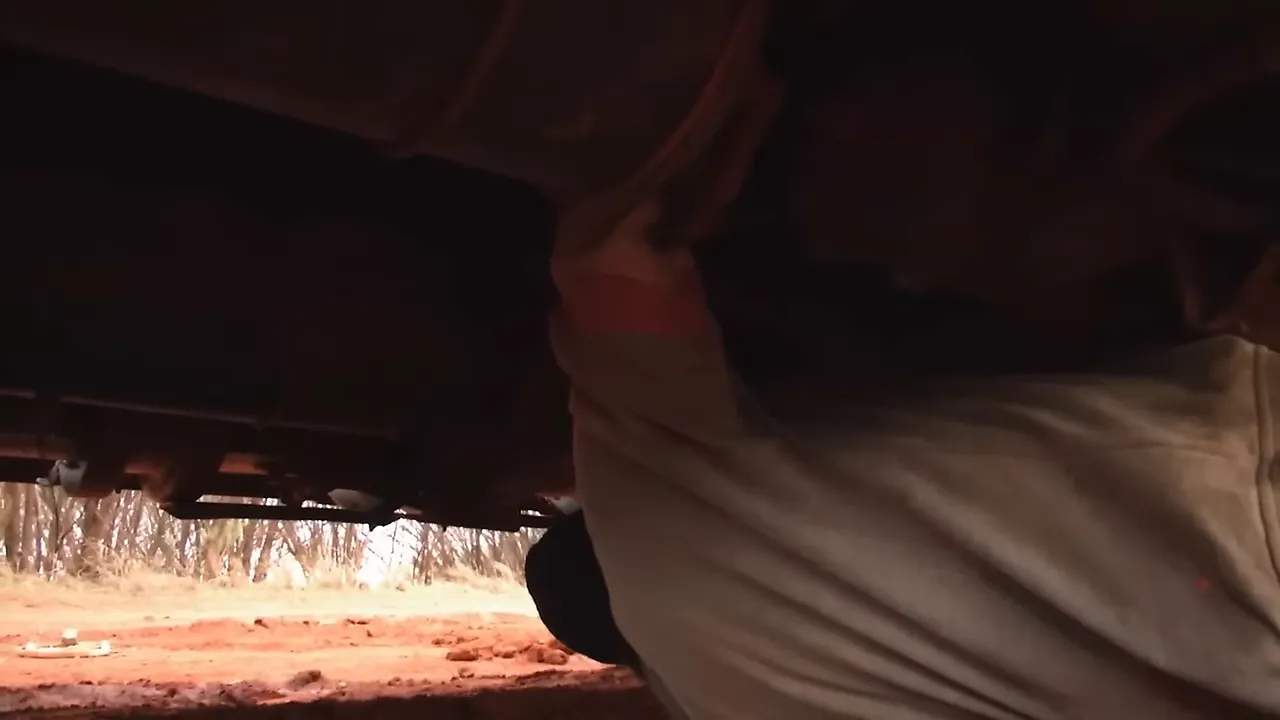 Steve checking under the bonnet for air compressor issues