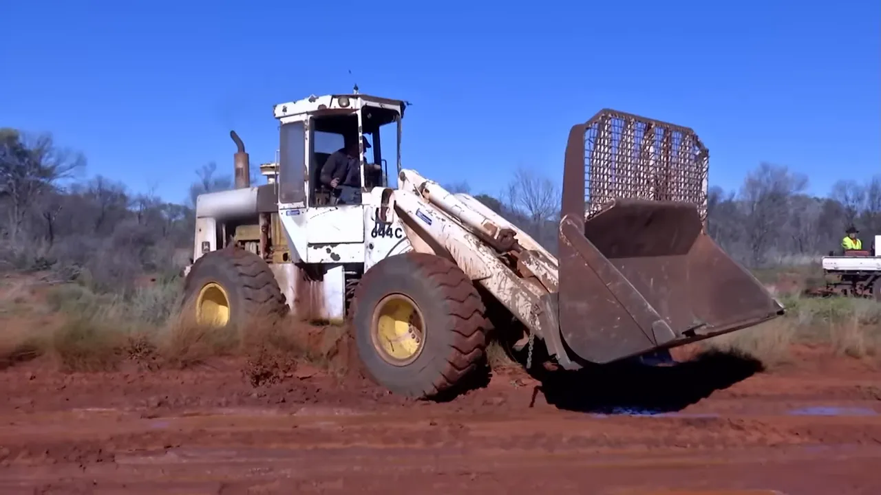 Loader moved to push the crusher