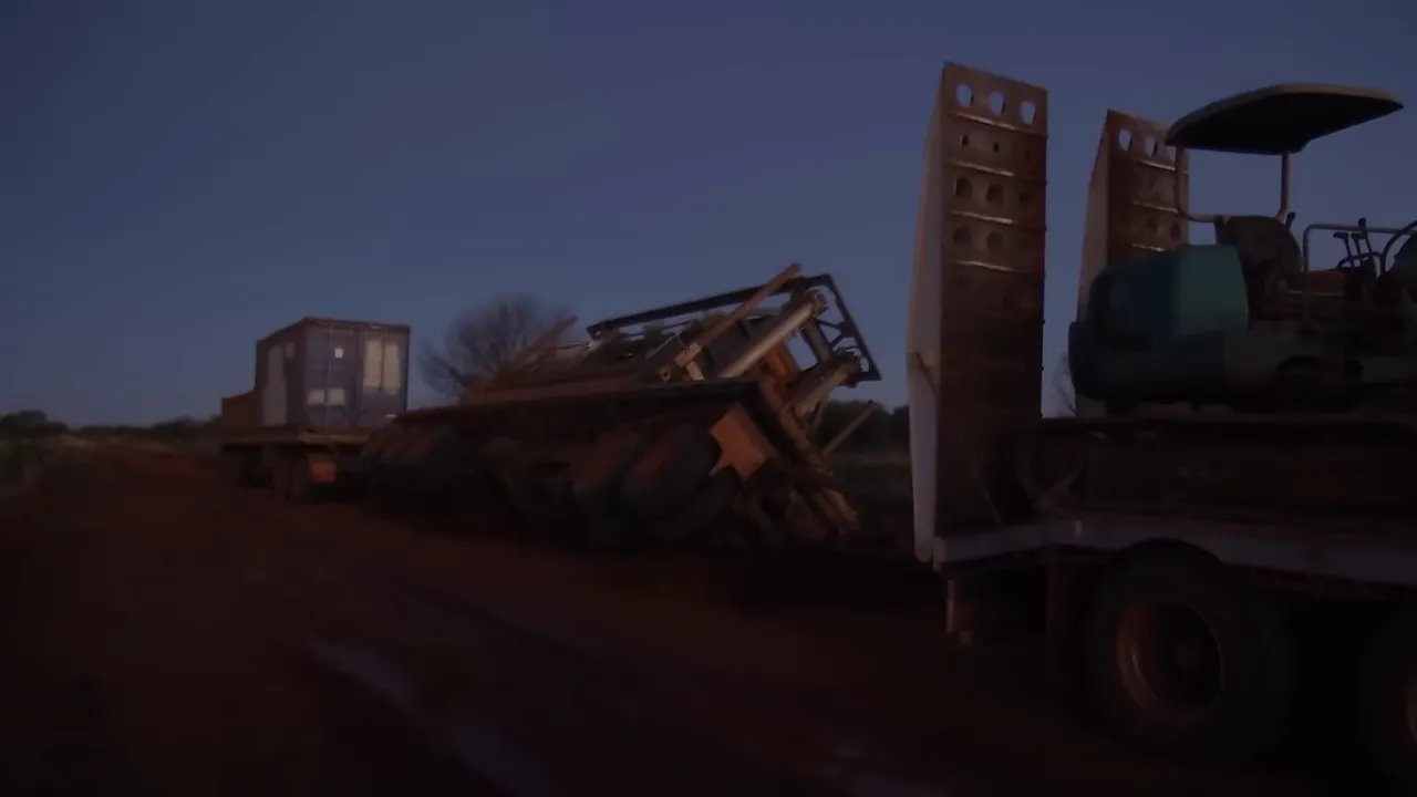 The crusher listing into the sinkhole