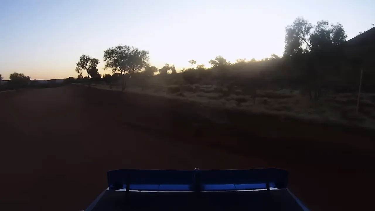 Camp at sunset after a long outback haul