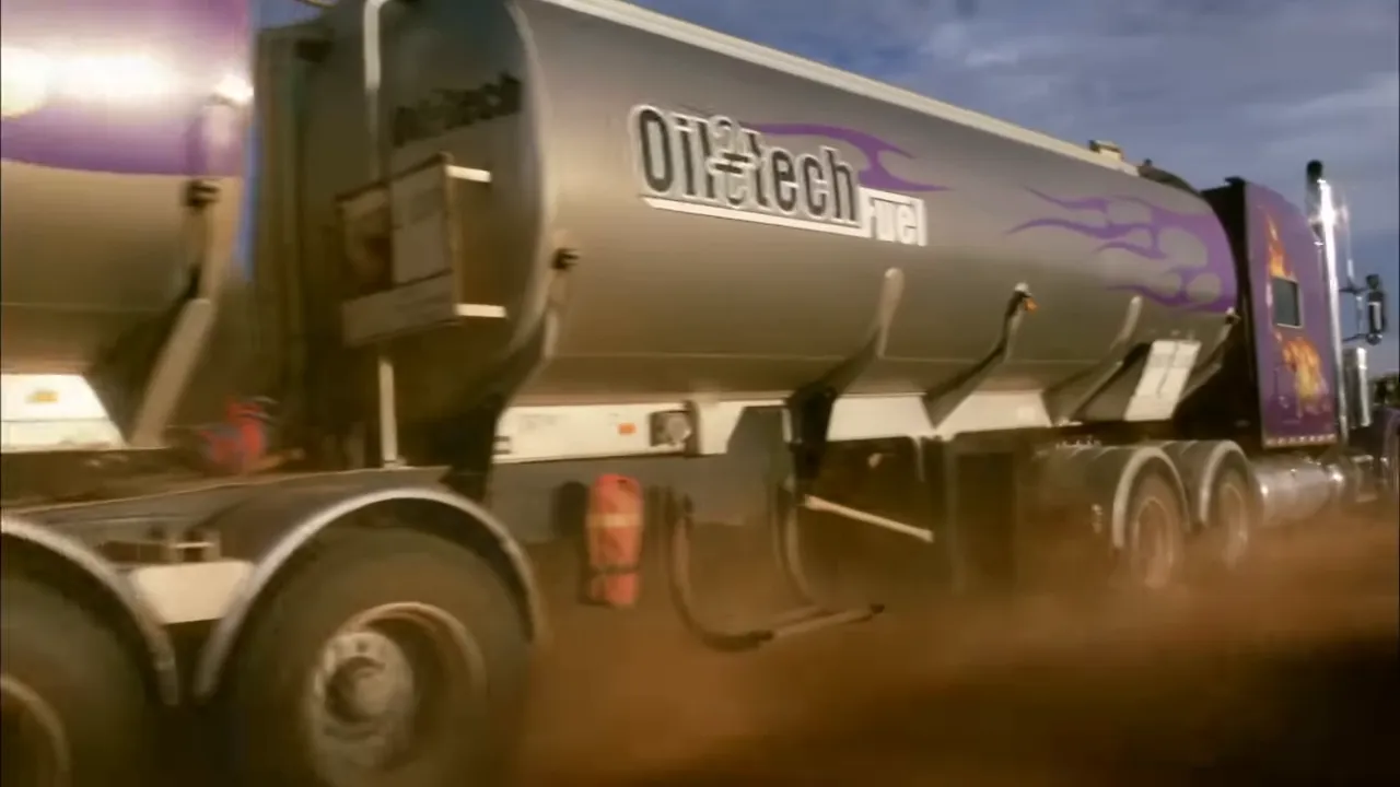 Sludge's tanker pushing through waterlogged tracks