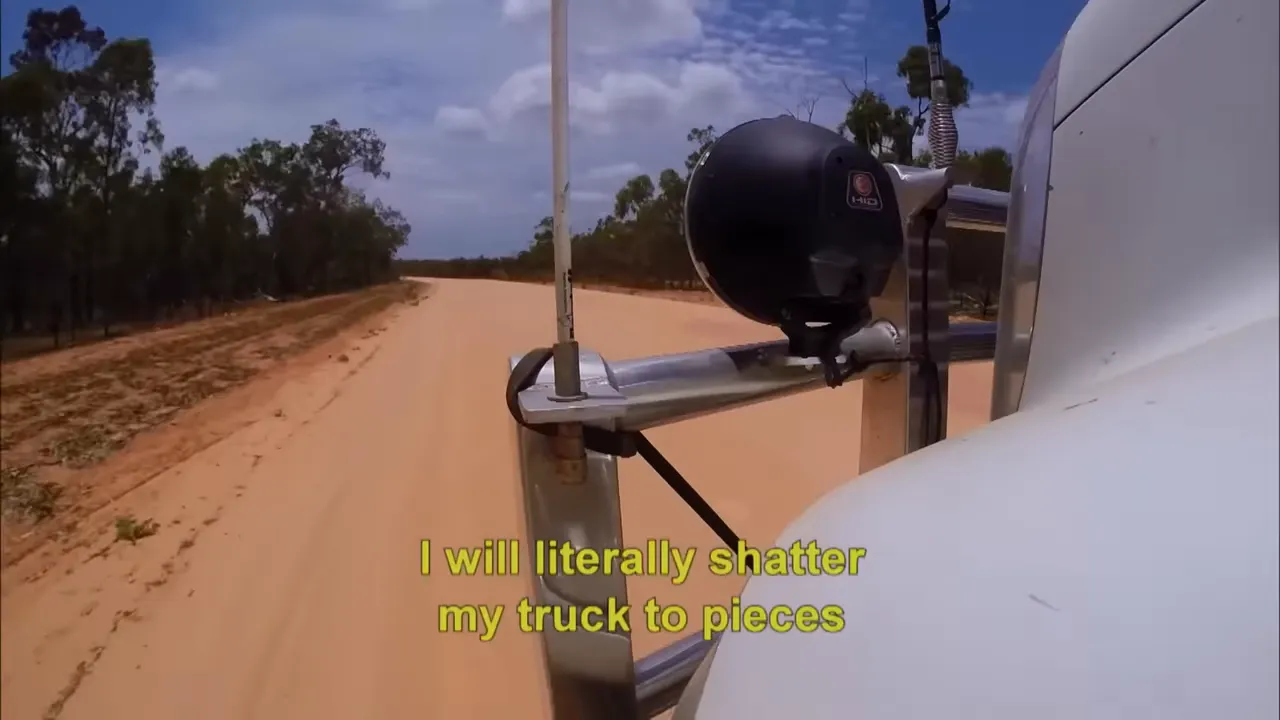 Turbo's rig taking a pounding on corrugated dirt