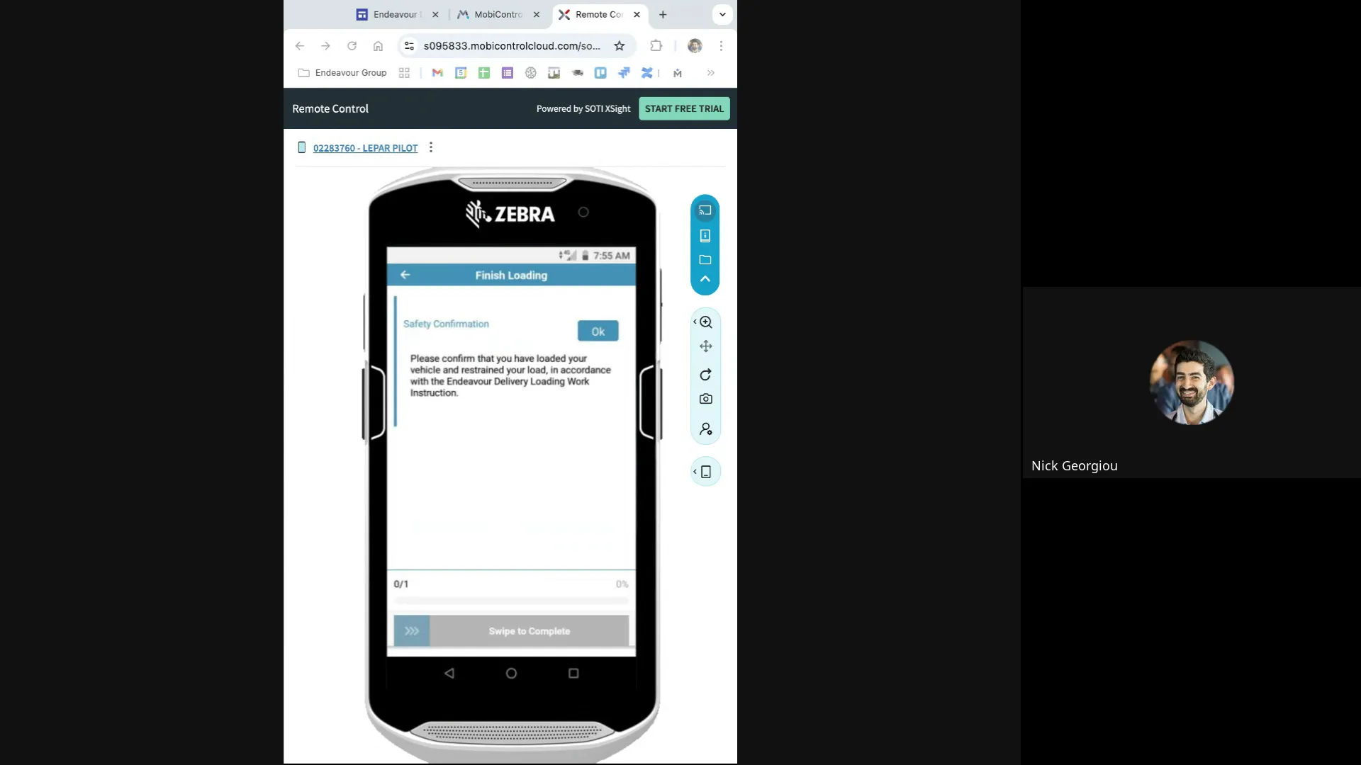 Finishing loading process in Fareye app