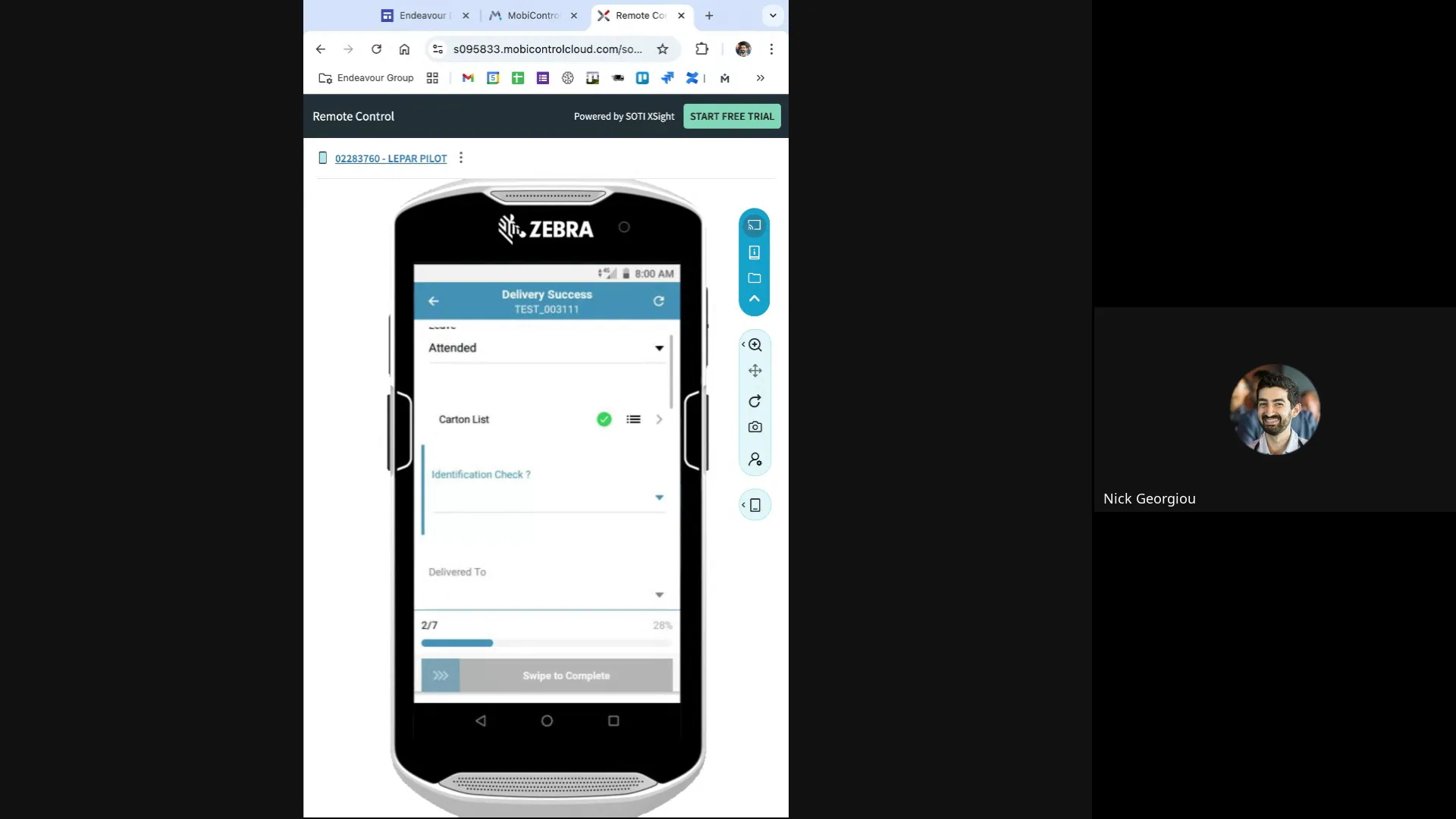 Capturing delivery signature and recipient details