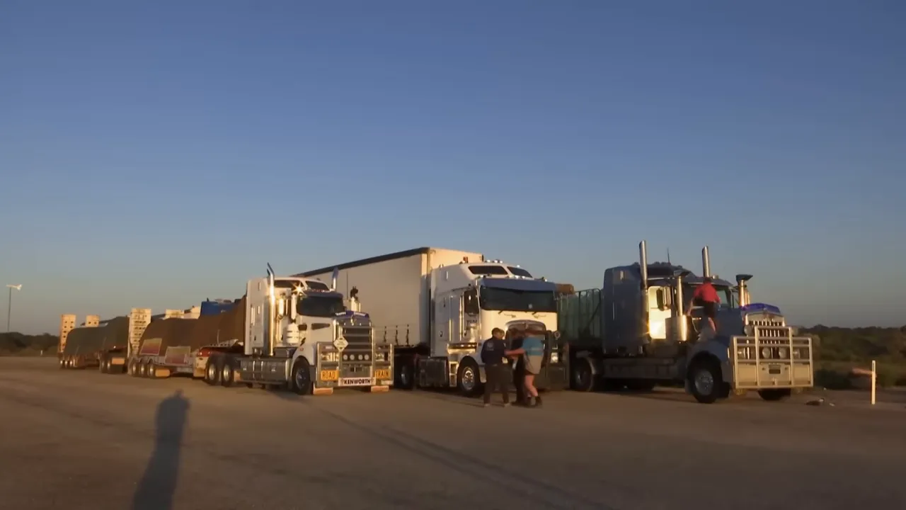 Tired drivers at roadside resting after a long day