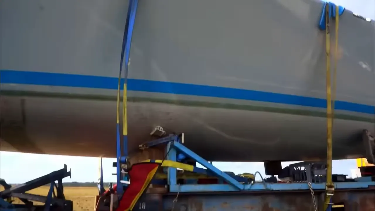 Crew inspecting a loose strap at roadside