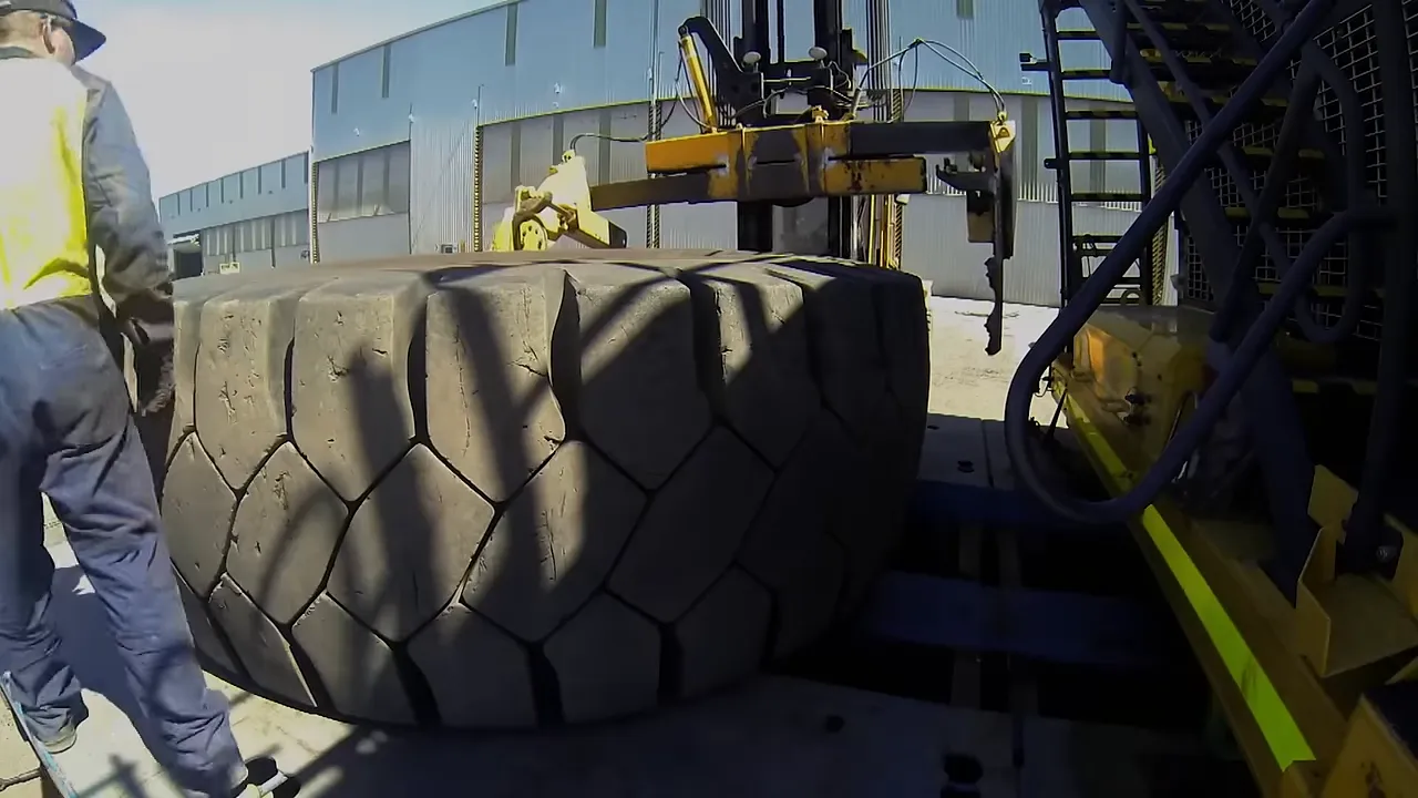 Removing the massive steer tyres before the long haul