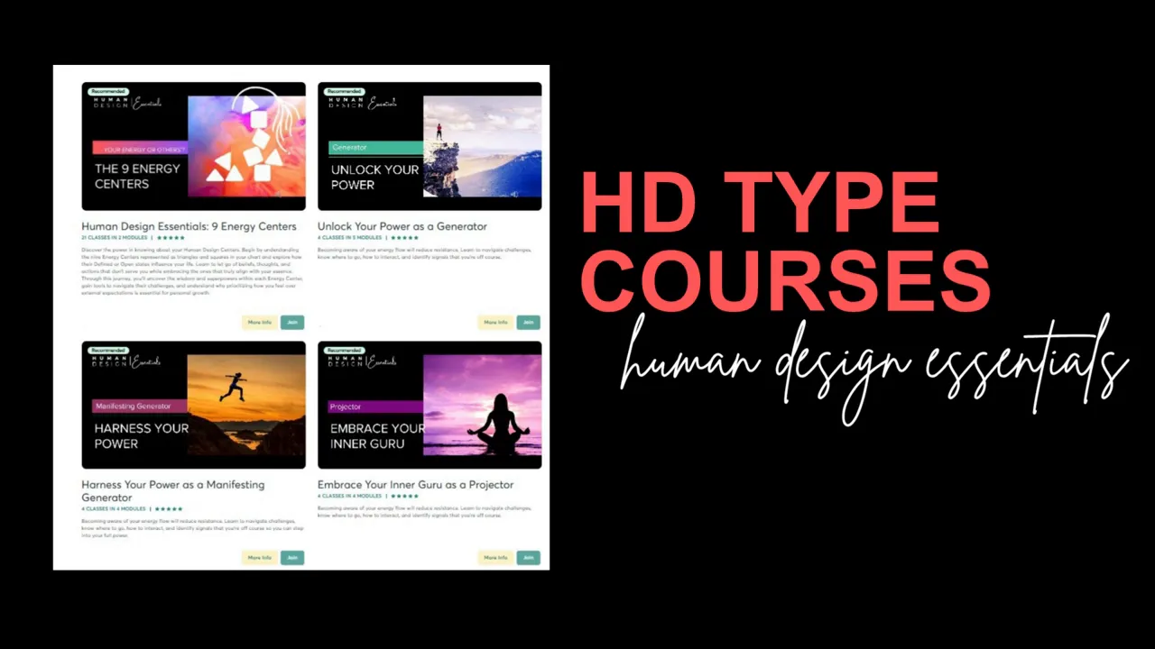 Course page preview for Human Design type explorations