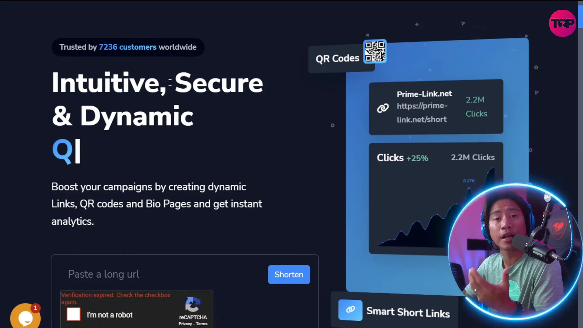 Prime Link landing page and feature overview