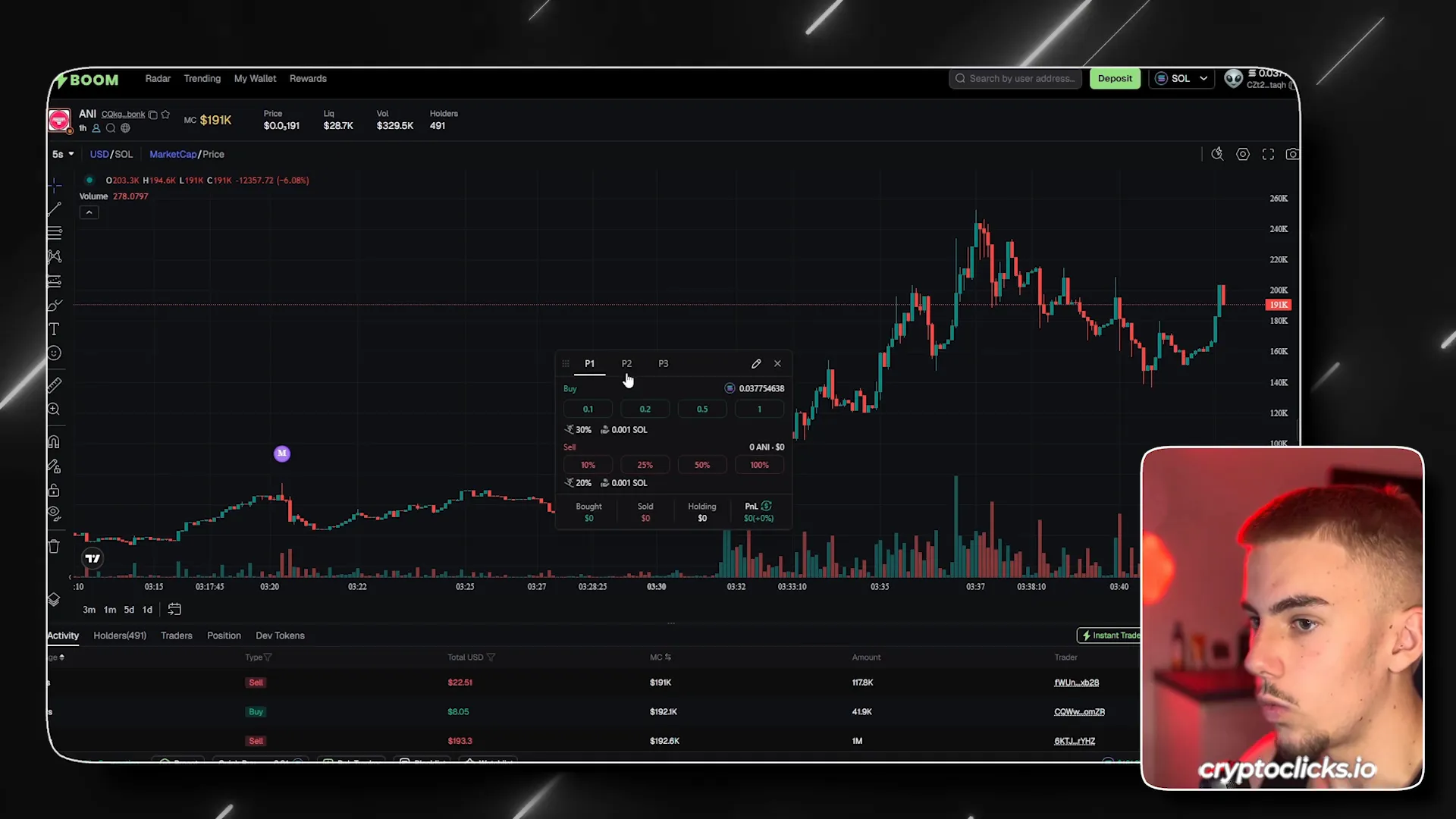 Executing a trade using Boom.Meme's Market Search Signal