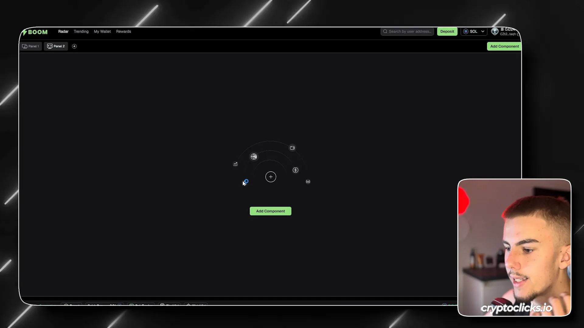 Boom.Meme Radar Panel customization with multiple components