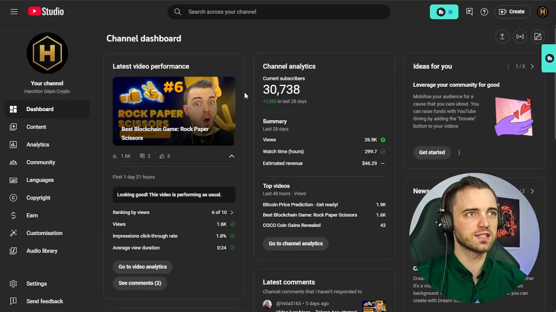 YouTube channel subscriber growth after using SMMGO
