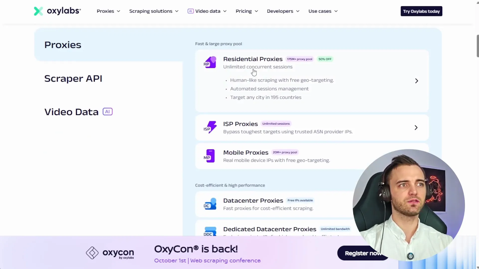 Overview of proxy types offered by Proxy4U and Oxylabs