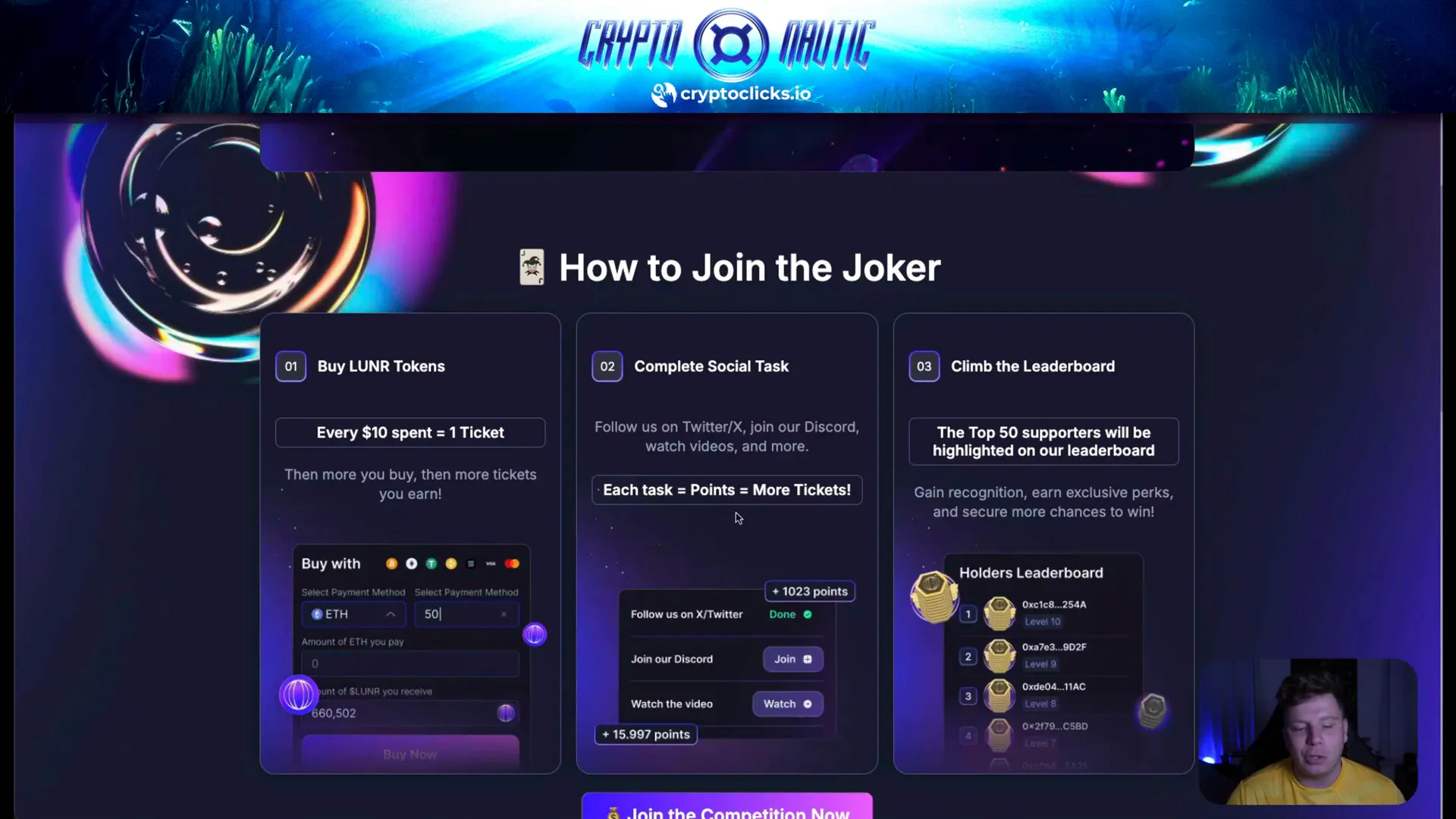 LunarBet $1 million Joker competition leaderboard
