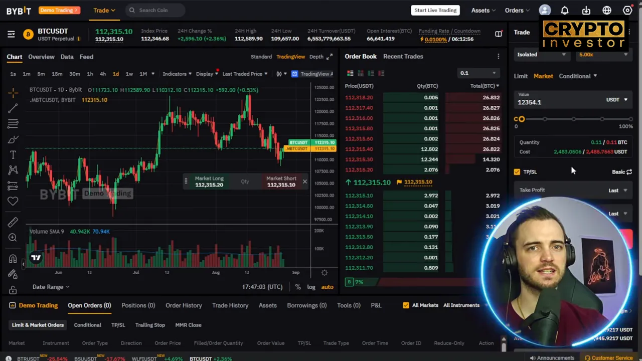 Stop-loss and take-profit fields on Bybit order screen
