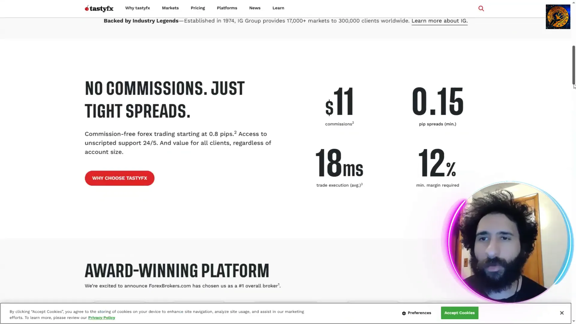 IG Forex platform overview screenshot